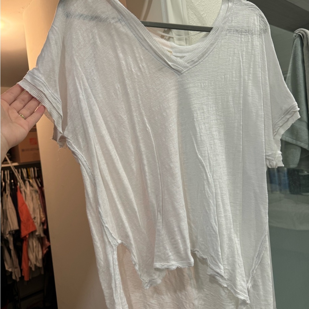 White Free People V-Neck